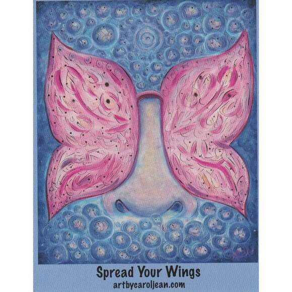 Spread Your Wings Butterfly Art Print Carol Jean 4x5 Card Steamboat Springs Co - Picture 1 of 2
